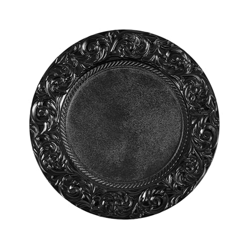 Platos cargadores antiguos negros 150 piezas 13 pulg miniatura 3