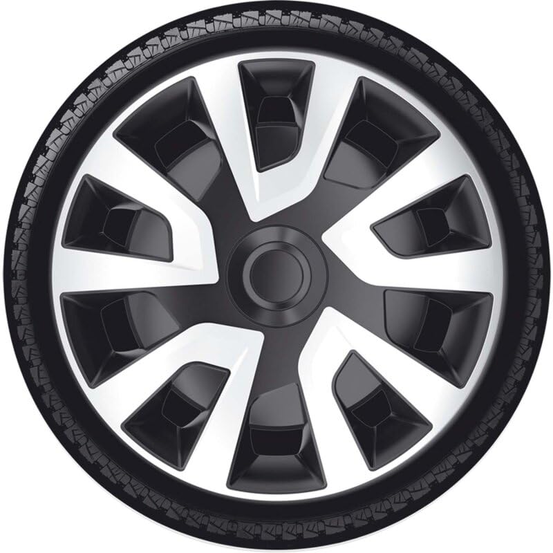 Radkappen Radzierblenden kompatibel mit FIAT Ducato Revo-Van 15 Zoll Silber,Schwarz 4 Stück