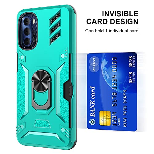 Heavy Duty Military Grade Phone Case for Moto G 5G 2022 with Belt Clip, Ring Holder, and Screen Protector Turquoise by akimcaliu - Used condition - Image 3