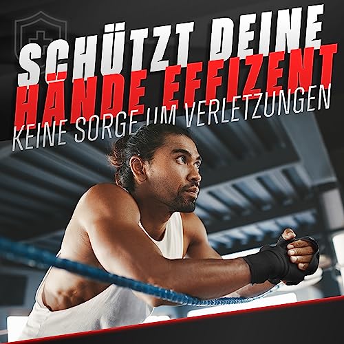 Moncada Fighting® [4m Boxbandagen mit Daumenschlaufe - Bandagen Boxen Halb elastische Boxing Gloves mit extra breitem Klettverschluss - Boxbandage Hand für Boxen, MMA, Kickboxen - Box Bandage Sport