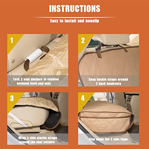 Yeenis Soft-Feeling Bench Seat Cover For Back Seat Protector, Waterproof And Washable Back Seat Dog Cover Fits For Most Cars, Trucks And Suvs (Tan) #TOP4