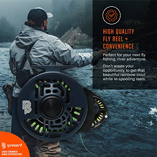 Rpresent Large Arbor Fly Fishing Reel Lightweight& Anti-Rust Cast Iron Body 6/8Wt, Right Or Left Hand Retrieve Alteration & Accurate Casting Fly Fishing Accessories With Extra Arbor & 2 Prewound Spool #TOP4