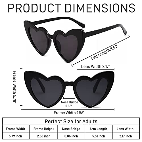 Funupup 8 Pairs Heart Shaped Sunglasses Bachelorette Party Sunglasses Bride Bridesmaid Heart Glasses For Women Party Favors #TOP1