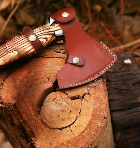 Foto von CraftTal-Wikingeraxt handgefertigt mit lederumwickeltem,48 cm EschenholzGriff,Klinge aus 1095 Kohlenstoffstahl, 11,5 cm Klingenschneide, 15 cm Klingenbreite LARP Geschenkbar