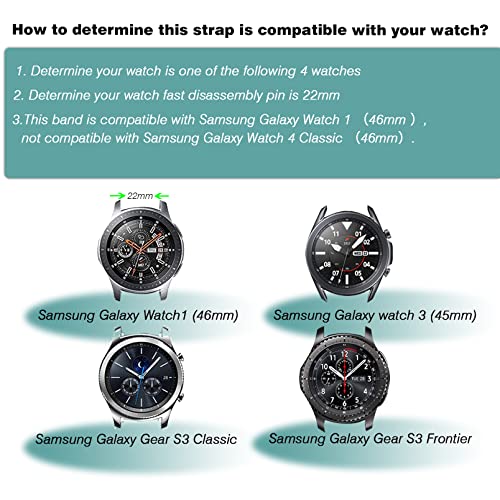 HSWAI Compatible with Samsung Galaxy Watch 46mm Bands/Gear S3 Frontier, Classic Watch Bands/Galaxy Watch 3 Bands 45mm, 22mm Soft Silicone Bands Bracelet Sports Strap for Men & Women. (Olive Green) by HSWAI - Used condition - Image 3