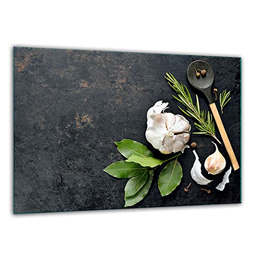 TMK, Tabla de cortar de cristal, 30 x 22 cm, con diseño de cocina