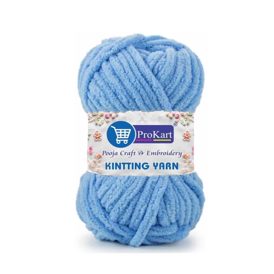 ProKart Premium Blankie Wool, Plush & Cuddly, Knitting Wool Ball | Blanket Thick/Mottu Yarn Ball Suitable for Hand Knitting & Crocheting for Baby, Adult, Sweaters, Blankets (Baby Blue,100gms x 1 Pack)