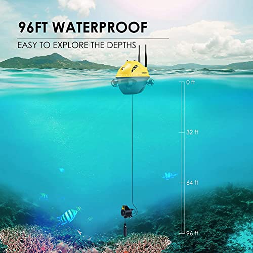 Chasing F1 Fish Finder Drone - ROV - up to 28 metres - Wireless Underwater Fishing Camera - Supports Live Streaming - GPS - Yellow - Image 4