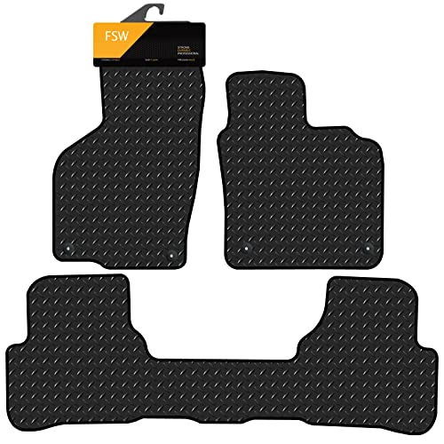 Image of FSW Tailored Car Mats Fits Vw Passat 2007-2015, 3mm Rubber, Black