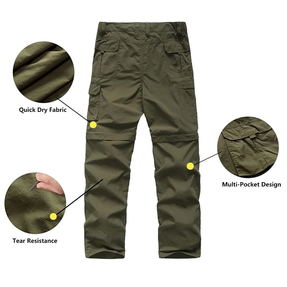 Herren Wanderhose Zip Off Leichte Atmungsaktiv Schnell Trockend Trekkinghose Abnehmbar Funktionshose Stretch Sommer Outdoorhose