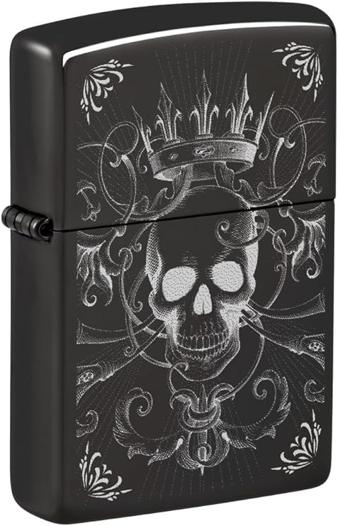 Encendedor Zippo personalizado diseño calavera negro