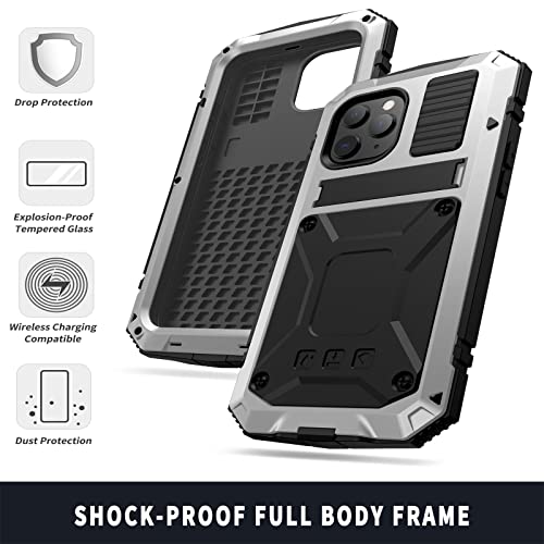 Coque en métal pour iPhone 12 mini robuste avec vitre intégrée argent - 2