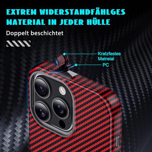 Étui en carbone iPhone 14 Pro MagCase Deluxe avec 3 verres de protection - 5