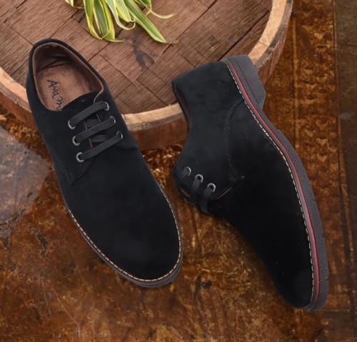 Image of ARAMISH Men's Suede Leather Derby Lace Up Formal Shoes