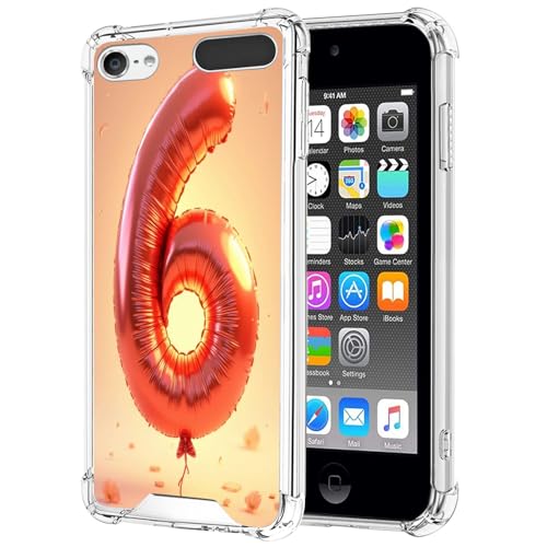 Xioolia Transparent Phone Case Compatible with iPod Touch 5/6/7 with Ballon-CQ48 Four Corners Protection