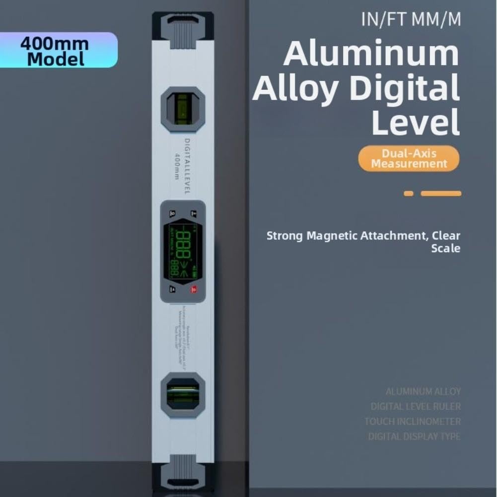 GLOBALHUT Inclinomètre Électronique 400mm Alliage d'Aluminium pour Robuste