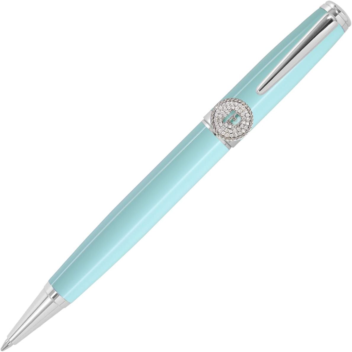 BIJOUX BOBBI [Premium Quality Pen with Individualized Letter Embellishment - Letter P - Turquoise/Silver
