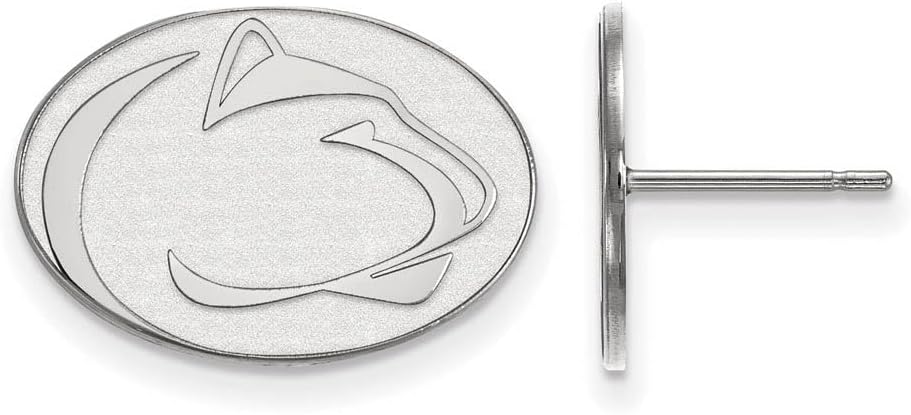 Penn State Small (1/2 Inch) Post Earrings (10k White Gold)