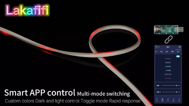 Image of Lakafifi-Neon Rope Lights,16.4FT RGB LED Strip Lights Smart App, Led Strip Lights Music Syncing,Outdoor IP68 Waterproof,120 Modes Dimmable for Bedroom, Living, Bar, Gaming, Party Decoration,DIY Design