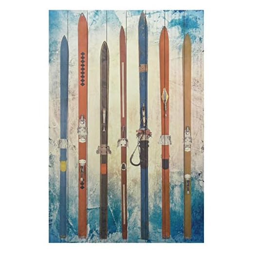Empire Art Direct Retro 2 Digital Print on Solid Wood Skiing Sports Wall Art, 45" x 30" x 1.5", Ready to Hang