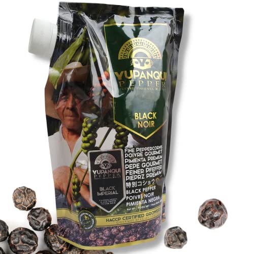 Yupanqui Gourmet Black Pepper Black Imperial - Award-Winning Peppercorns -100% Farm To Table Peppercorn | Black Peppercorns 17.6Oz | Peppercorns For Grinder Refill -Best For Black Pepper Grinder -Yupanqui Family's Exclusive Organic Peppercorns Whole #TOP29