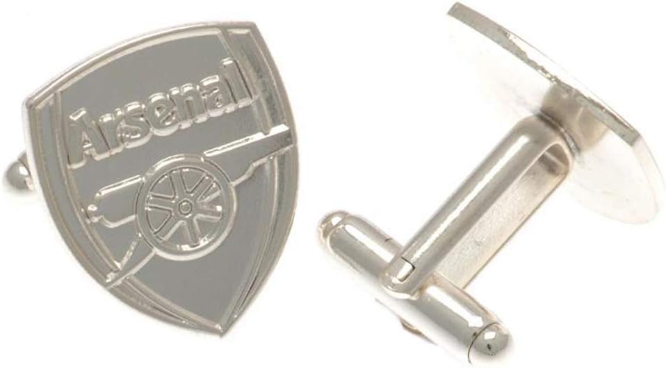 Arsenal FC Silver Plated Crest Cufflinks (One Size) (Silver)