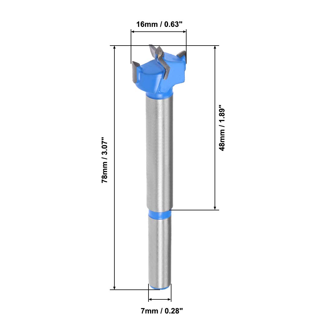 Sourcingmap Forstner Drill Bits 16mm, Tungsten Carbide Wood Hole Saw Auger Opener - Image 3