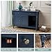 MIAUWUUFHOME Pet Litter Box Enclosure, Hidden Litter Box Furniture with Storage Shelf, Indoor Cat House with 2 Drawers, Wooden Cat Washroom Modern Console, Pet Storage Cabinet, Fit Most of Litter Box