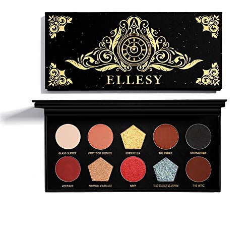 ELLESY eyeshadow palette 10 colors pigmented matte & shimmer makeup natural bronze brown eyeshadow