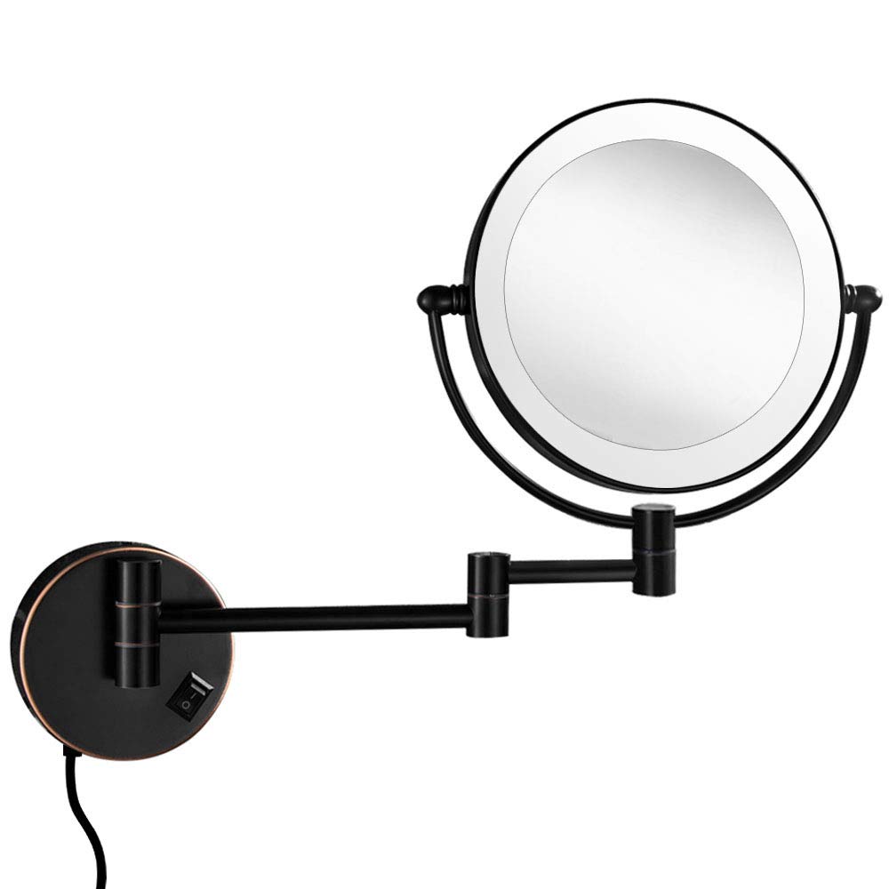 Gecious 10x Wall Mounted Lighted Mirror, DoubleSided 8