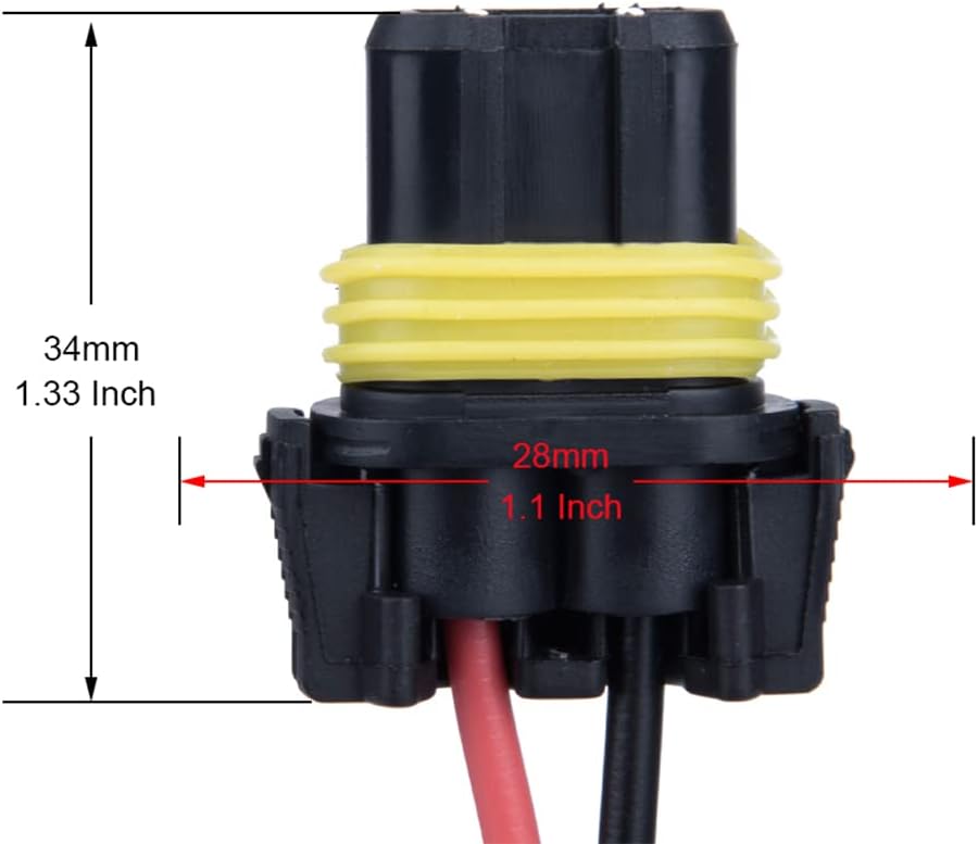 BlyilyB 4-Pack 9005 9006 HB3 HB4 Female Adapter Wiring Harness Sockets Wire Connector for Headlights Fog Lights
