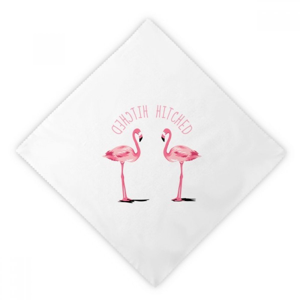 Servilletas de tela blanca DIYthinker con estampado de pareja de flamencos, juego de 2