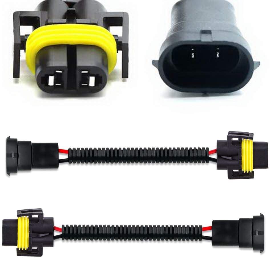 iJDMTOY H11 H8 H9 Extension Wiring Harness Sockets Wires Compatible with High/Low Beam or Fog Lights Use