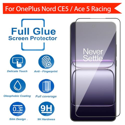 Image of POPIO Military-Grade Gorilla Tempered Glass For OnePlus Nord CE5 / Ace 5 Racing | 9H Hardness, Edge-to-Edge, Bubble-Free