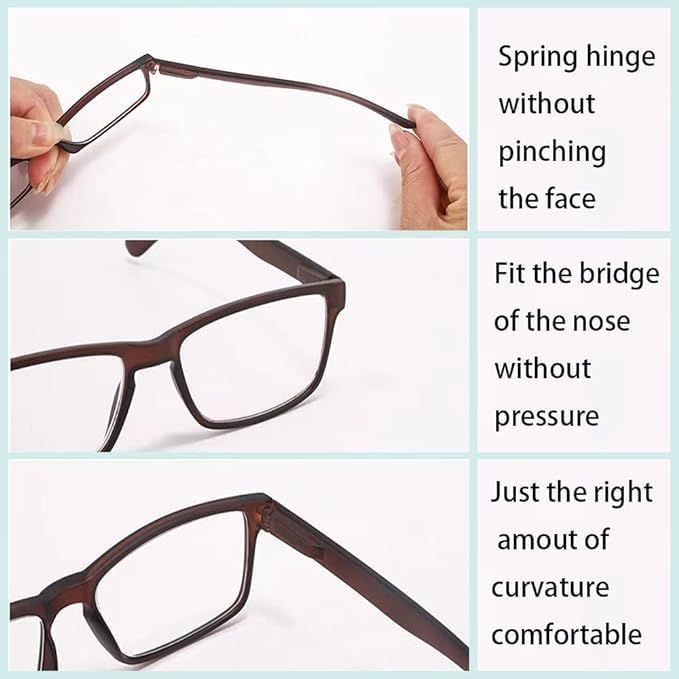 VejiA Nearsighted Glasses for Distance, Myopia Glasses Women Men Lightweight Distance Glasses For Driving With Spring Hinge(colour -3.0) - Image 3