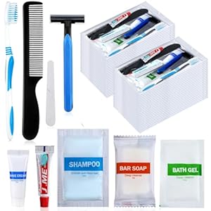 Suclain 48 Kits Homeless Care Package Supplies Bulk Hygiene Kits Individually Packed Each Set Include Shampoo Body Wash Toothpaste Shaving Cream Soap Toothbrush Comb Nail File Shaver for Travel