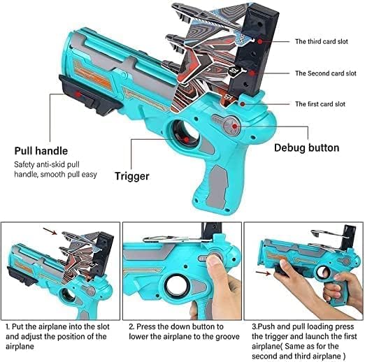Image of Airplane Launcher Gun Toy for Kids, Multicolor