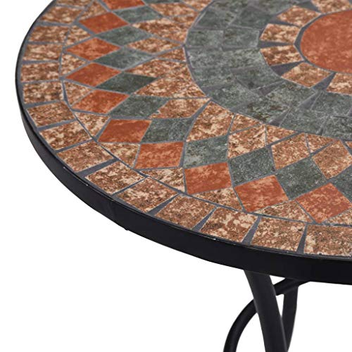 Table de jardin mosaïque ronde pour aménager un balcon chaleureux - 4