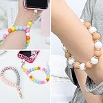 Silicone Beaded Phone Wrist Strap, Cellphone Lanyard with Tether Tab, Hands Free Wristlet Chain Bracelet - Image 2