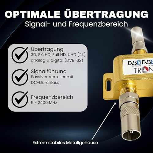 Sat-Verteiler 3-fach Tronicxl für Kabel- und Satellitenfernsehen