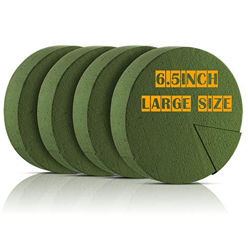 TAOPE Flower Foam Blocks, 6.5'' Large Round Dry Floral Foam for Artificial Flowers, Green Styrofoam Foam Blocks for Wedding Aisle Flowers, Party Decoration