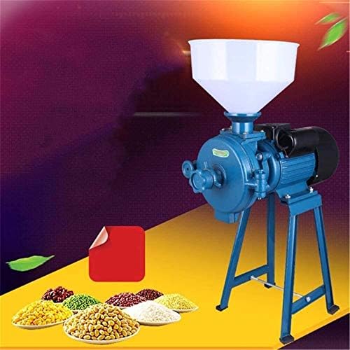 Heavy Duty Electric Grain Grinder - Wet & Dry Commercial Mill Crusher, Dual Use Pulverizer Powder Machine for Rice, Corn, Coffee, Wheat with Funnel