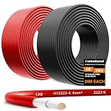 Oududianzi 2X 100FT Solar Panel Wire 10AWG Solar Wire Tinned Copper PV Wire