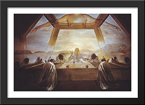 The Sacrament of The Last Supper 40x28 Large Black Wood Framed Print Art by Salvador Dali