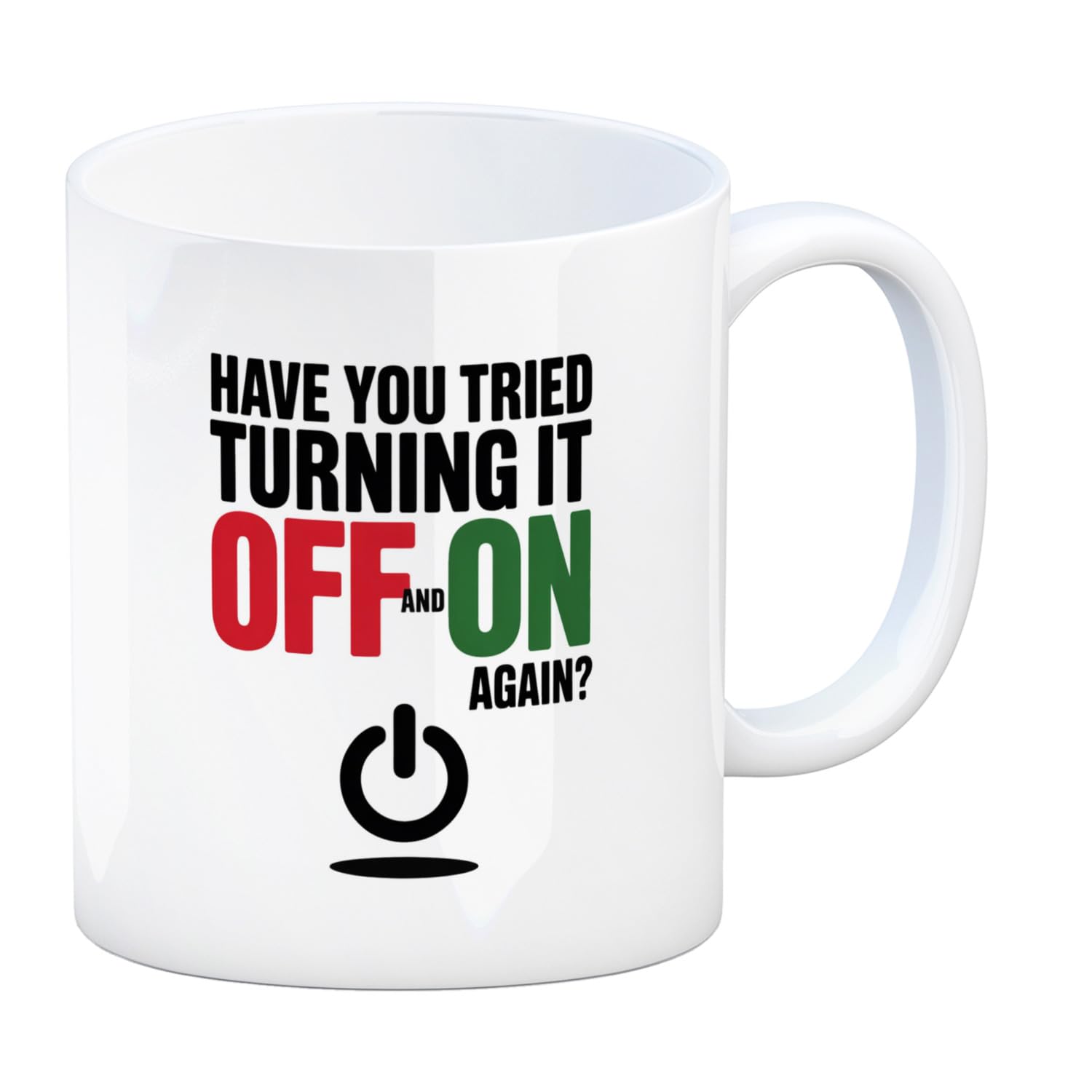 Tech Support Humor Mug with Power Button - Perfect for IT Professionals and Geeks