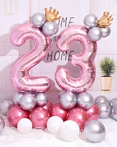 Aule 40 Inch Large 23 Balloon Numbers Rose Gold Big Foil Number Balloons Giant Helium Happy 23Th Birthday Party Decorations For Women Huge Mylar 32 Anniversary Supplies #TOP1
