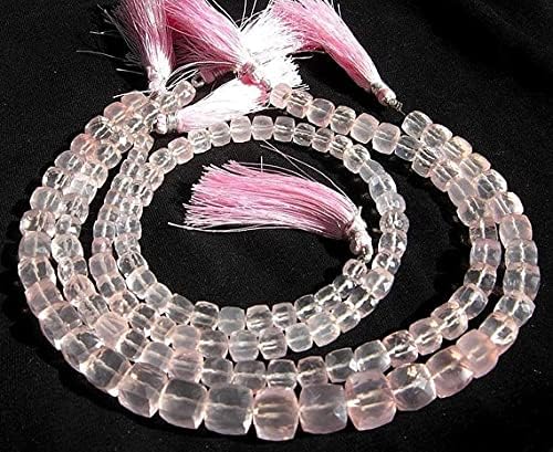 Quartz rose véritable en cubes facettés pour remplacer les perles ternes