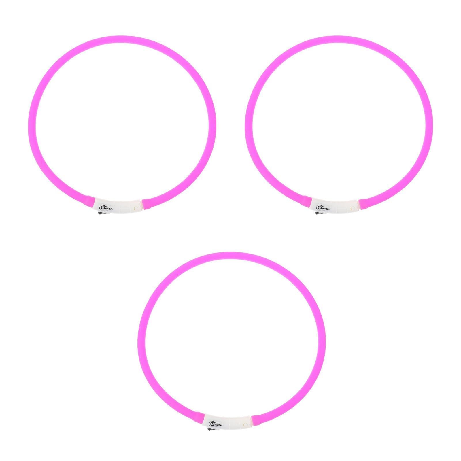 Collier lumineux pour chiens chat 3 pièces collier LED rechargeable USB Beavorty