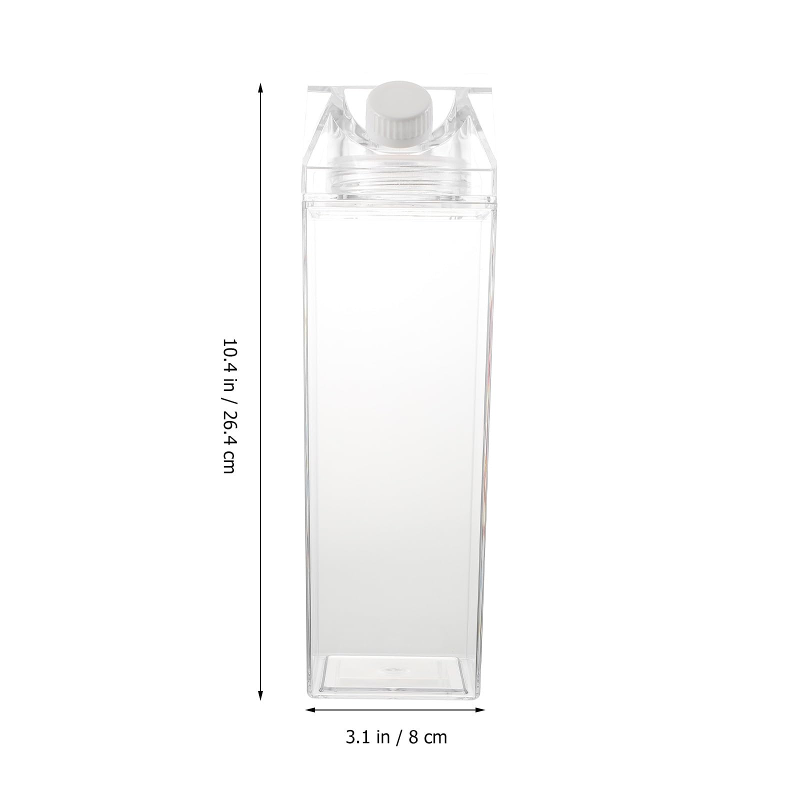 Cabilock Bouteille transparente en forme de maison 1000 ml avec couvercle anti-fuite pour lait, jus et boissons froides, idéale pour le bureau, le fitness et l'extérieur