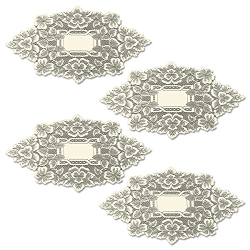 12 x 20 in. Heirloom Doily - Ecru - Set of 4